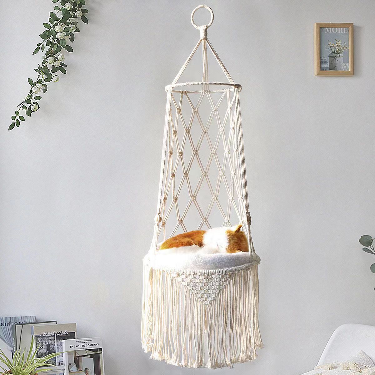 Woven Wall Basket - Perca per finestra invernale per gatti,