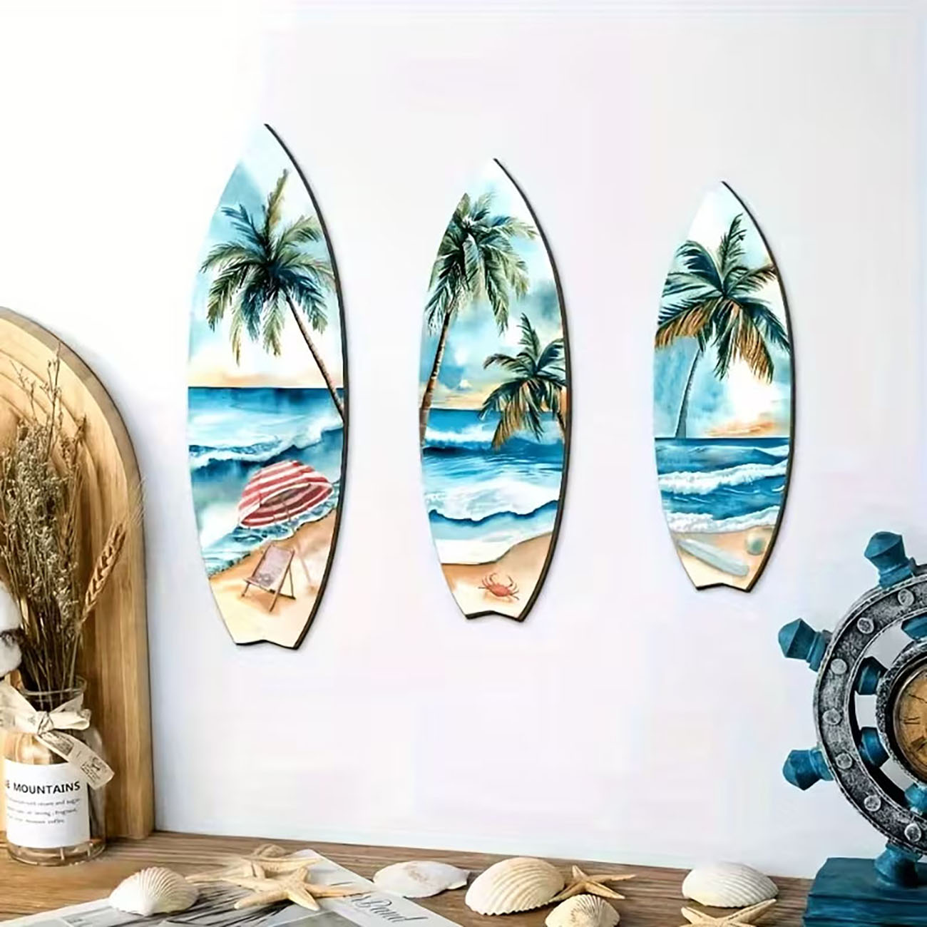 Home Decor Nautical - Set di 3 decorazioni murali in