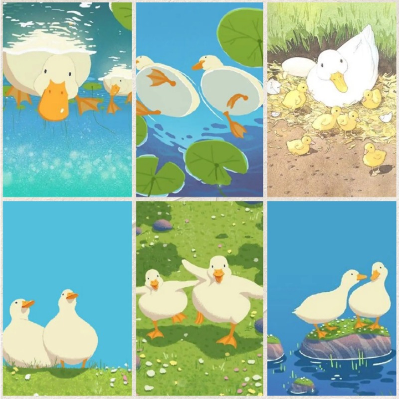 Home Decor Duck - Poster Artistico su Tela con Anatra