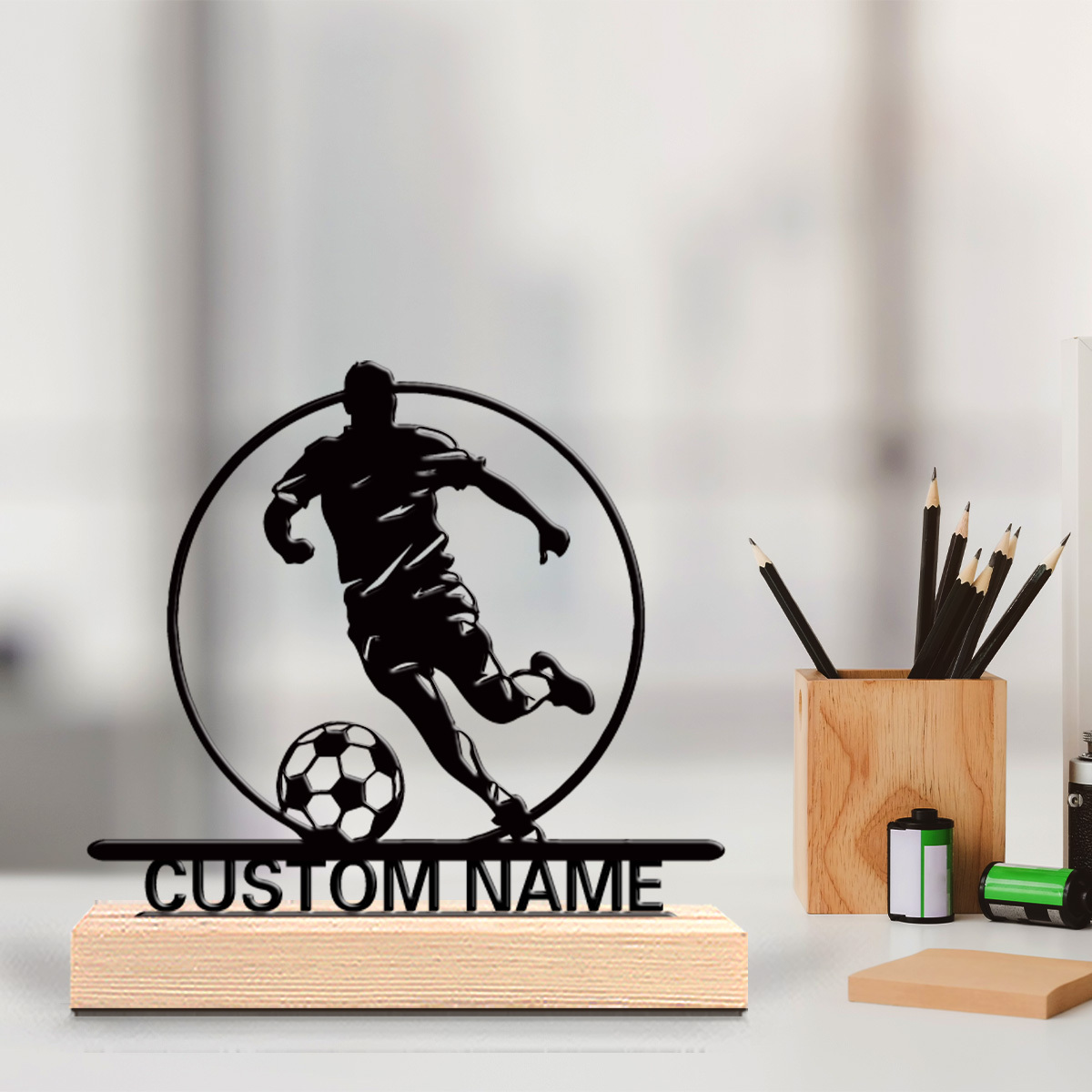 Home Decor Company - Statua in Metallo Personalizzata di Calciatore