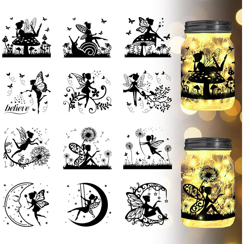 Home Decor Kit - Silhouette di elfo Ritagli di barattoli