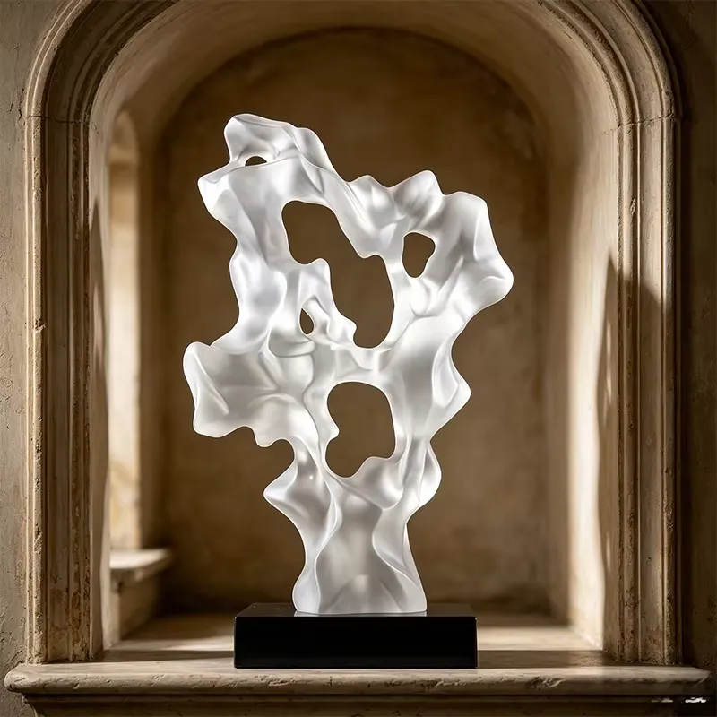 Abstract Sculpture Resin - Scultura Astratta in Resina Trasparente Dipinta
