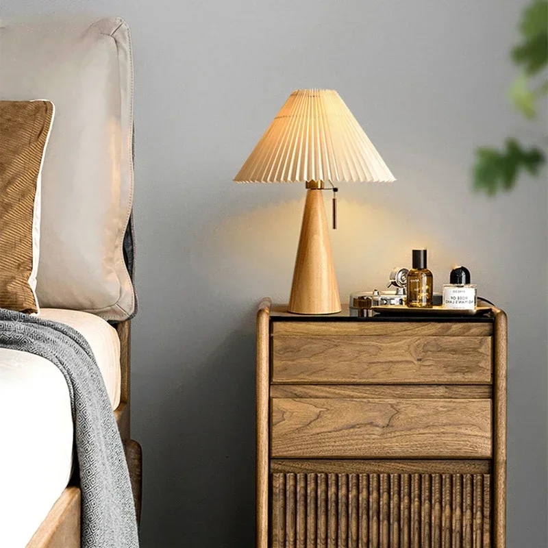 Home Decor Lamp - Lampada da tavolo retrò plissettata, luci