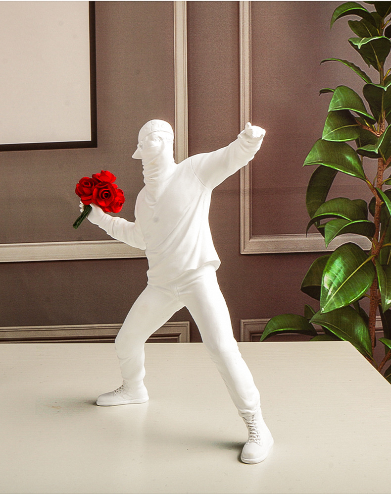Abstract Sculpture Resin - Banksy Still Flower Decoration arte astratta