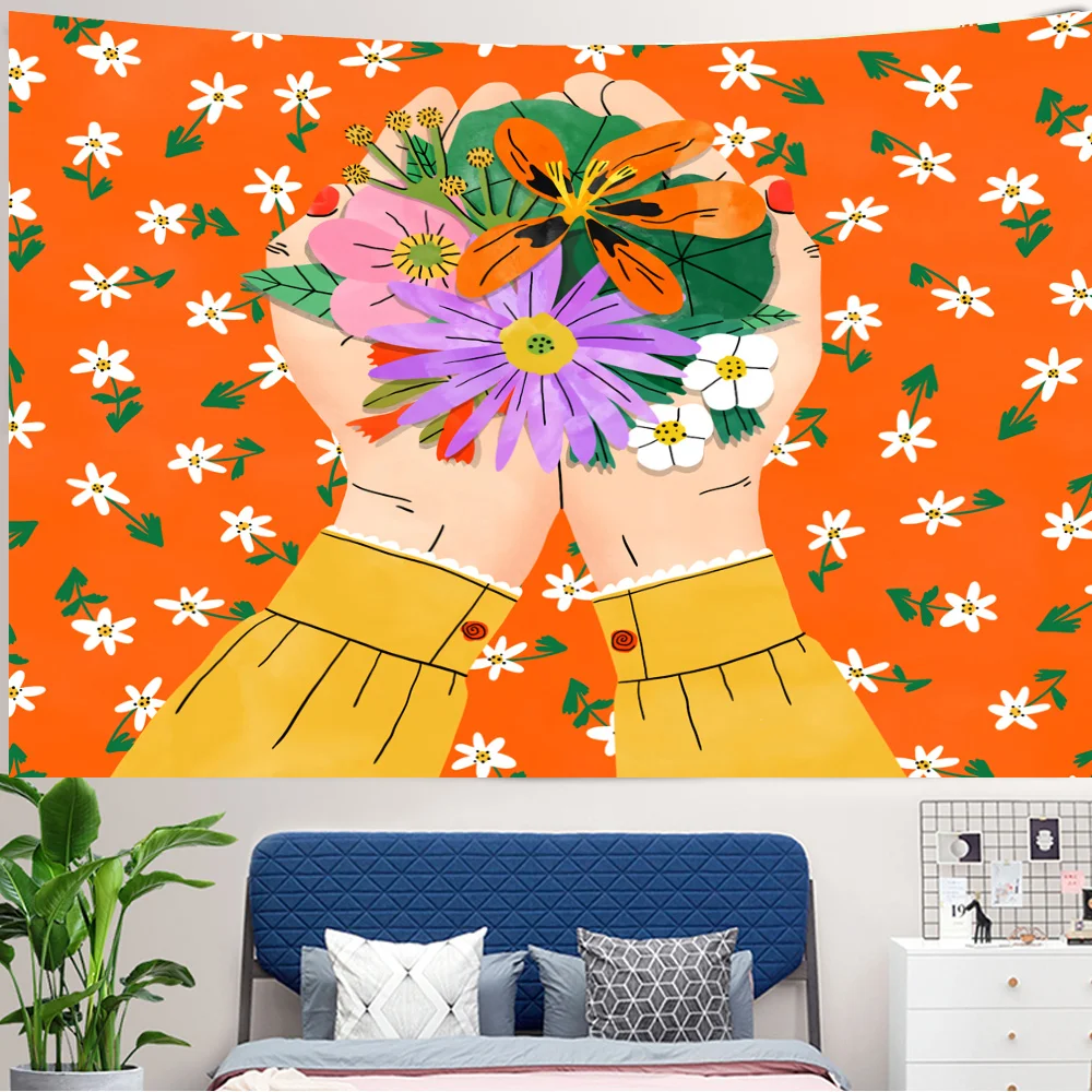Tropical Green Plant Girl Wall - Home Decor Yoga recensione e prezzo