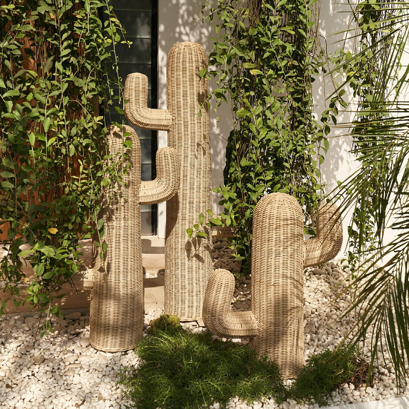 Statua di Cactus in Rattan Fat - Home Decor Modern Organic recensione e prezzo
