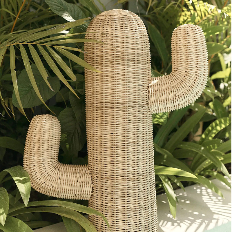 Statua di Cactus in Rattan Fat - Home Decor Modern Organic recensione e prezzo